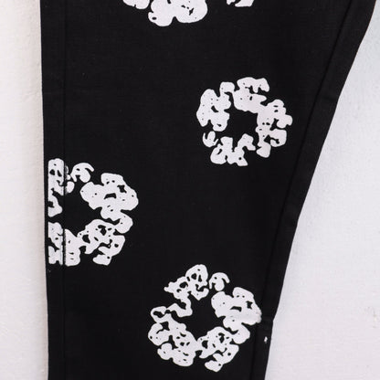 Black Floral Jeans