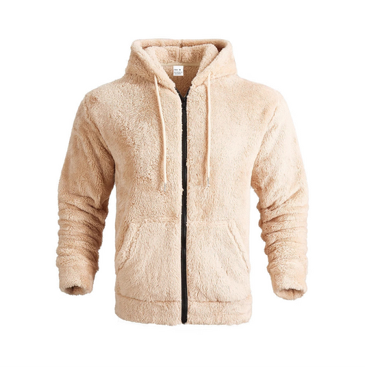 Beige Cozy Fur Hoodie