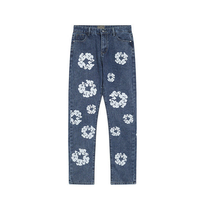 Blue Floral Jeans