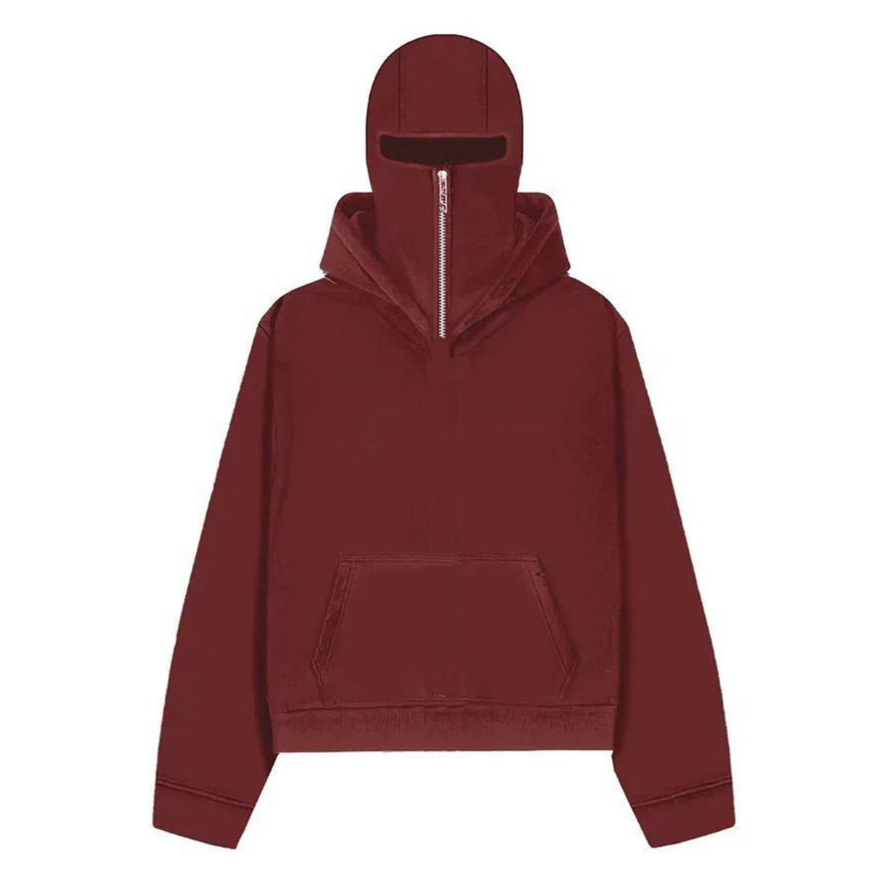 Burgundy Balaclava Hoodie